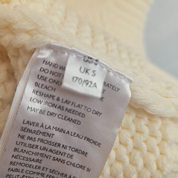 Free People Dream Cable Crewneck Sweater Size Small in Cream - Picture 11 of 13